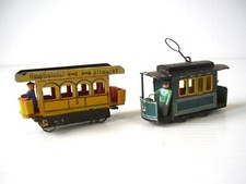 2 Antike Miniatur Straßenbahn